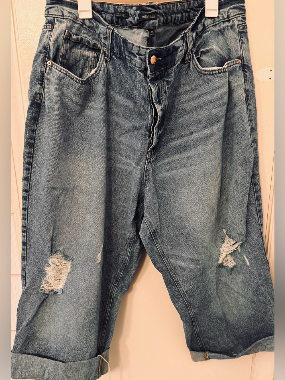 Wild Fable Light Wash Distressed High Rise Curvy Boyfriend Jeans